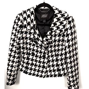 White House Black Market Houndstooth Tweed Coat